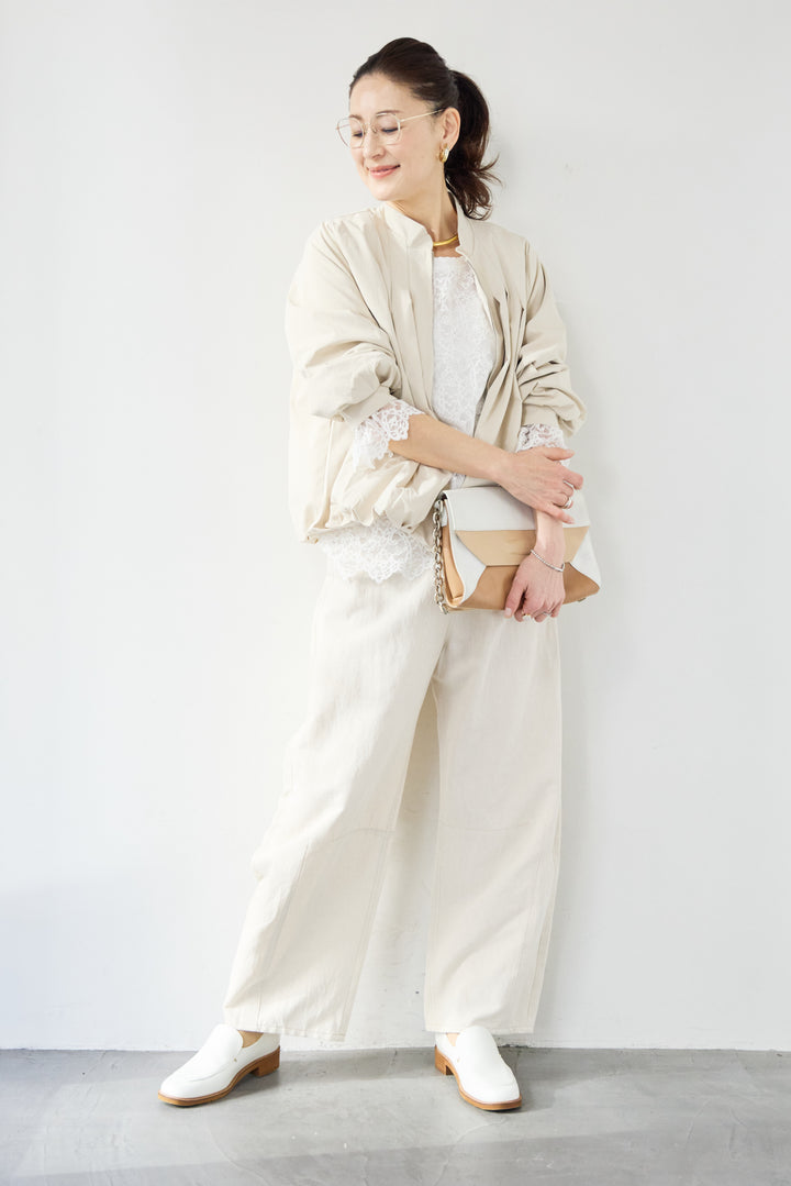 リネンデニムカーブパンツ