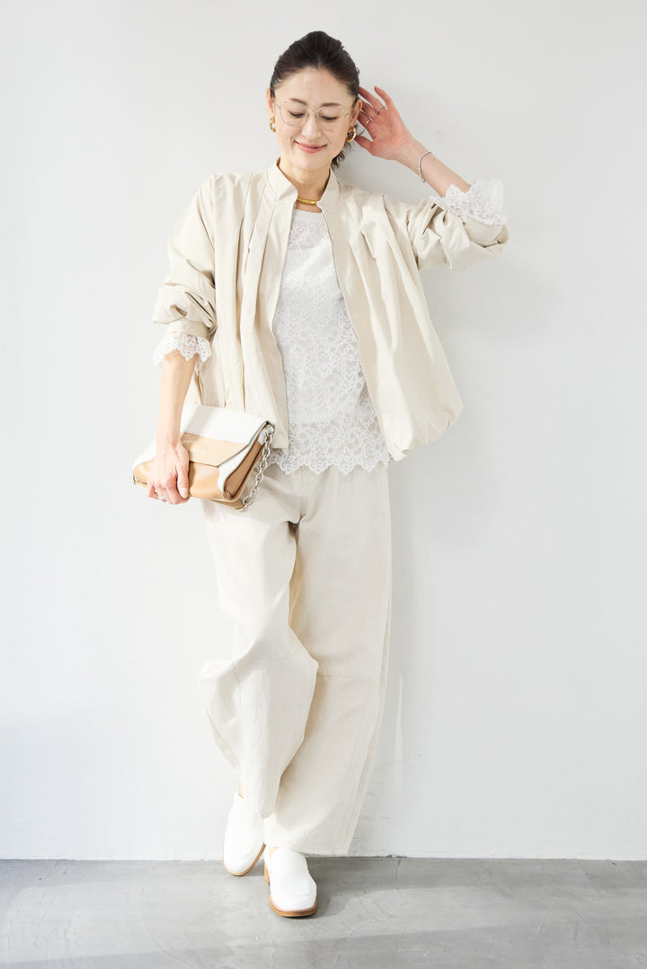 リネンデニムカーブパンツ