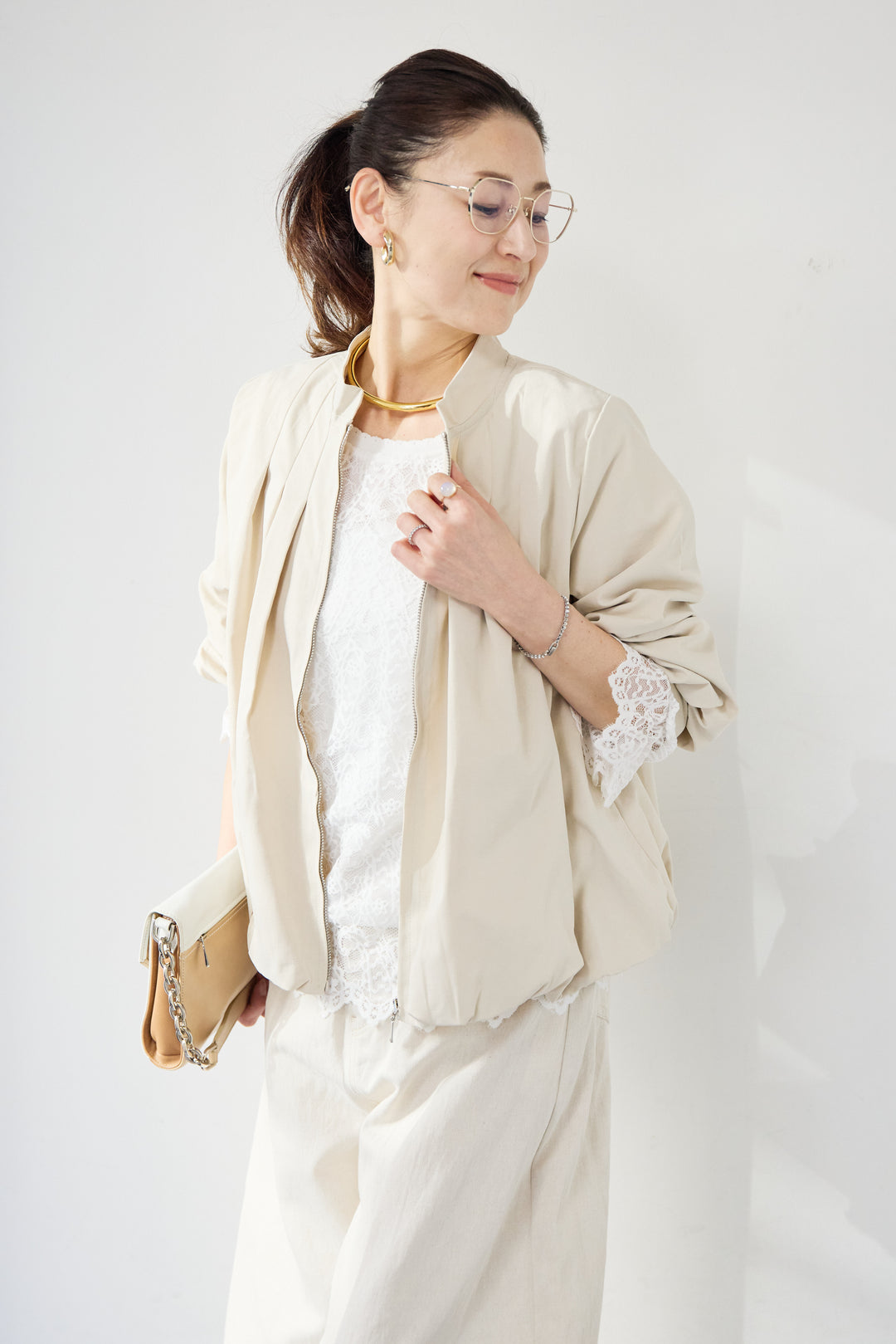 タックギャザーライトジャケット