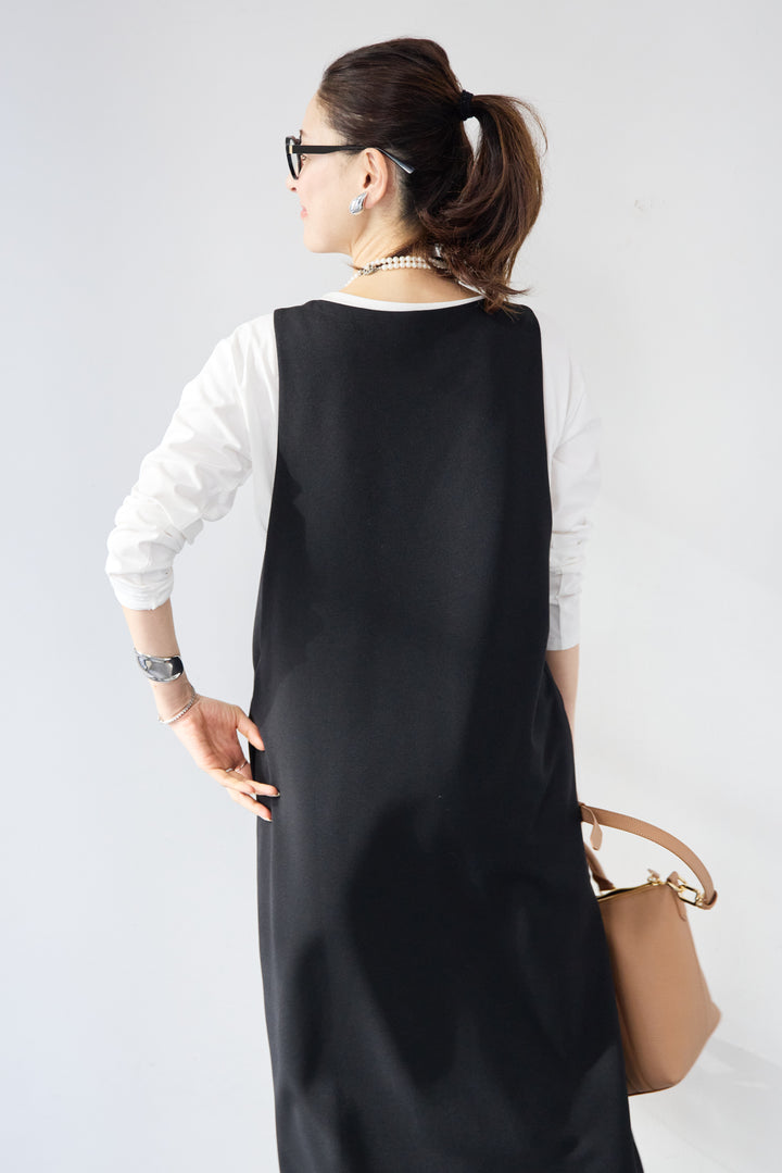 ロゴロンT付き Vネックジャンパースカートセット