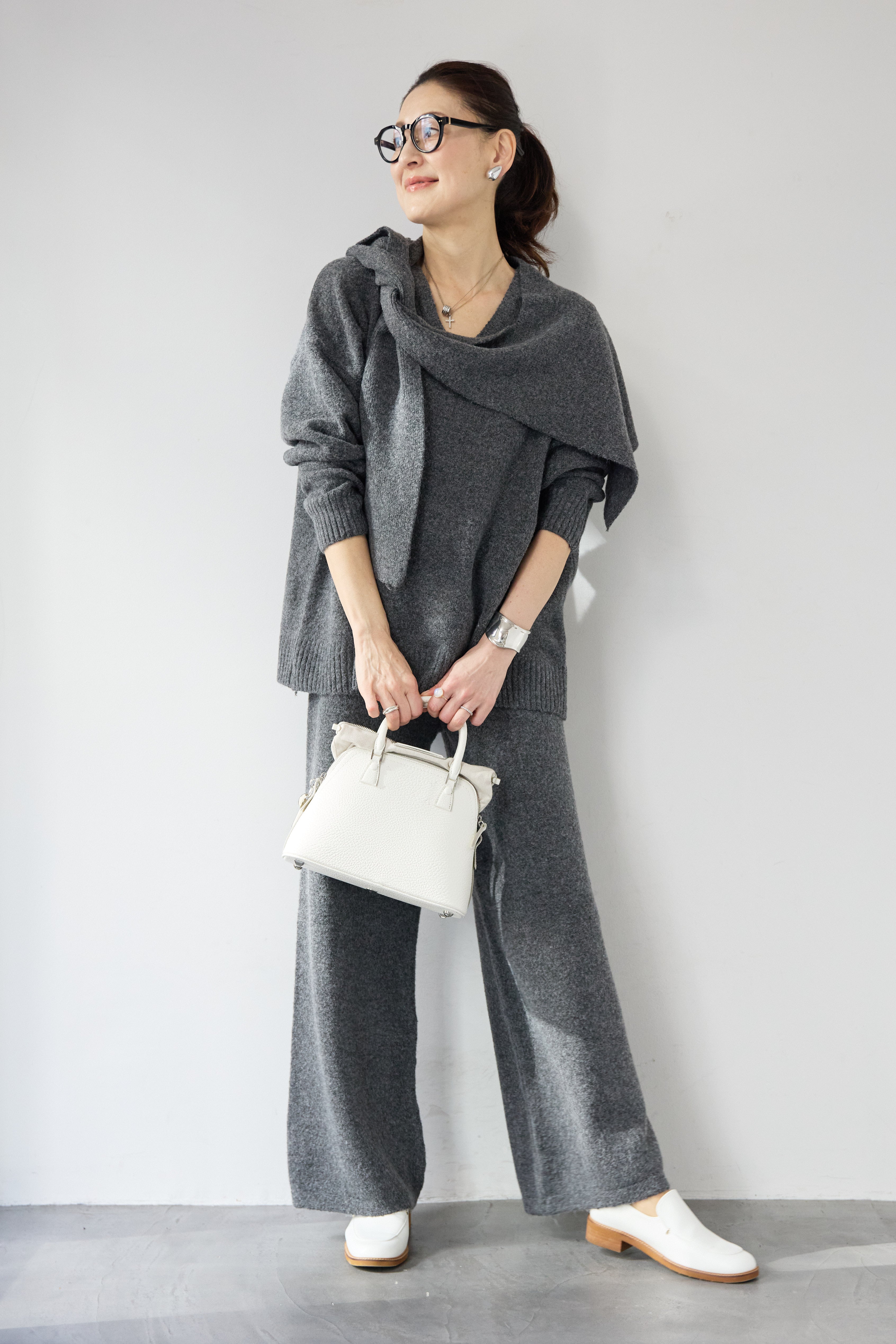 肩がけニット付き ニットセットアップ – plusotoha