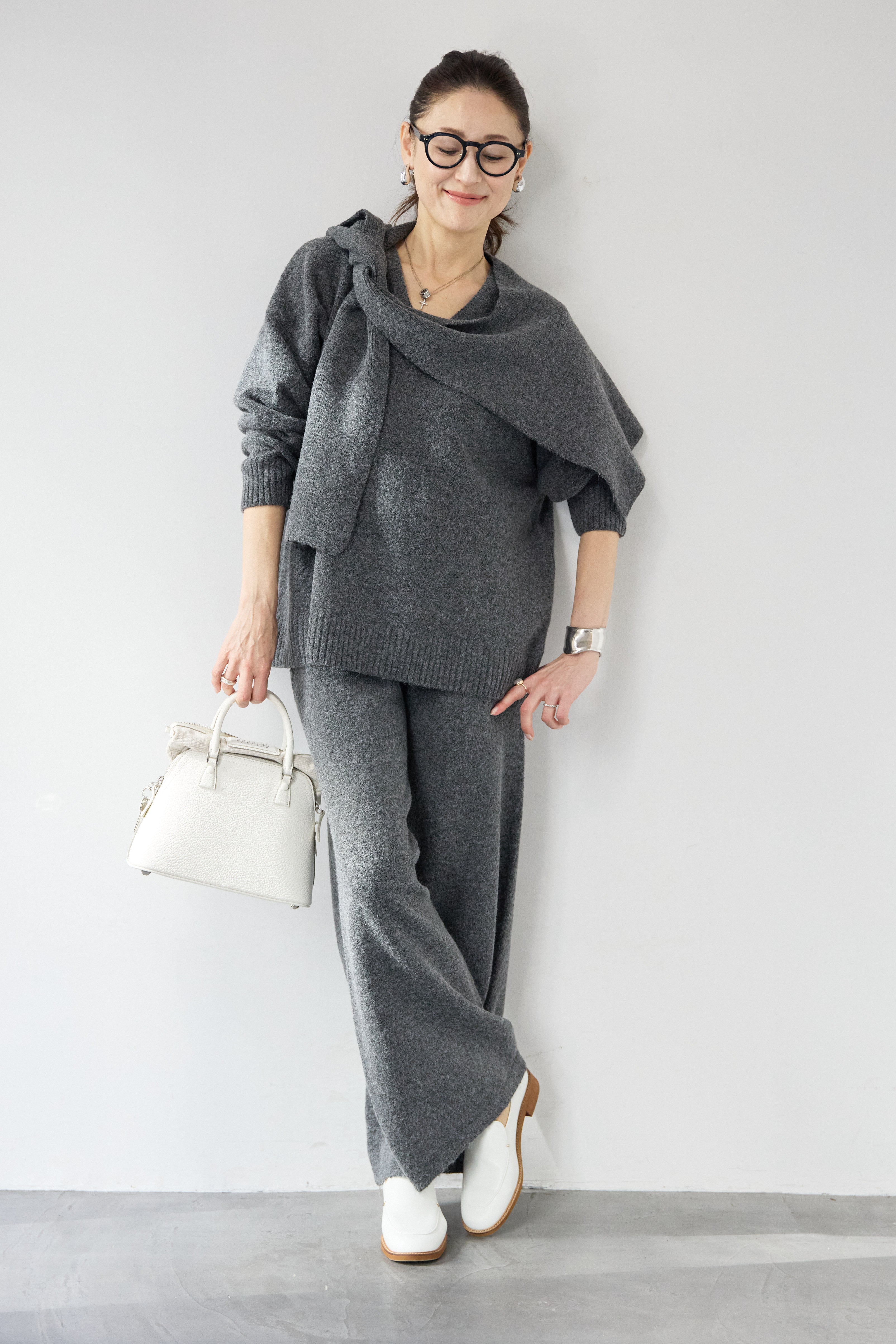 肩がけニット付き ニットセットアップ – plusotoha