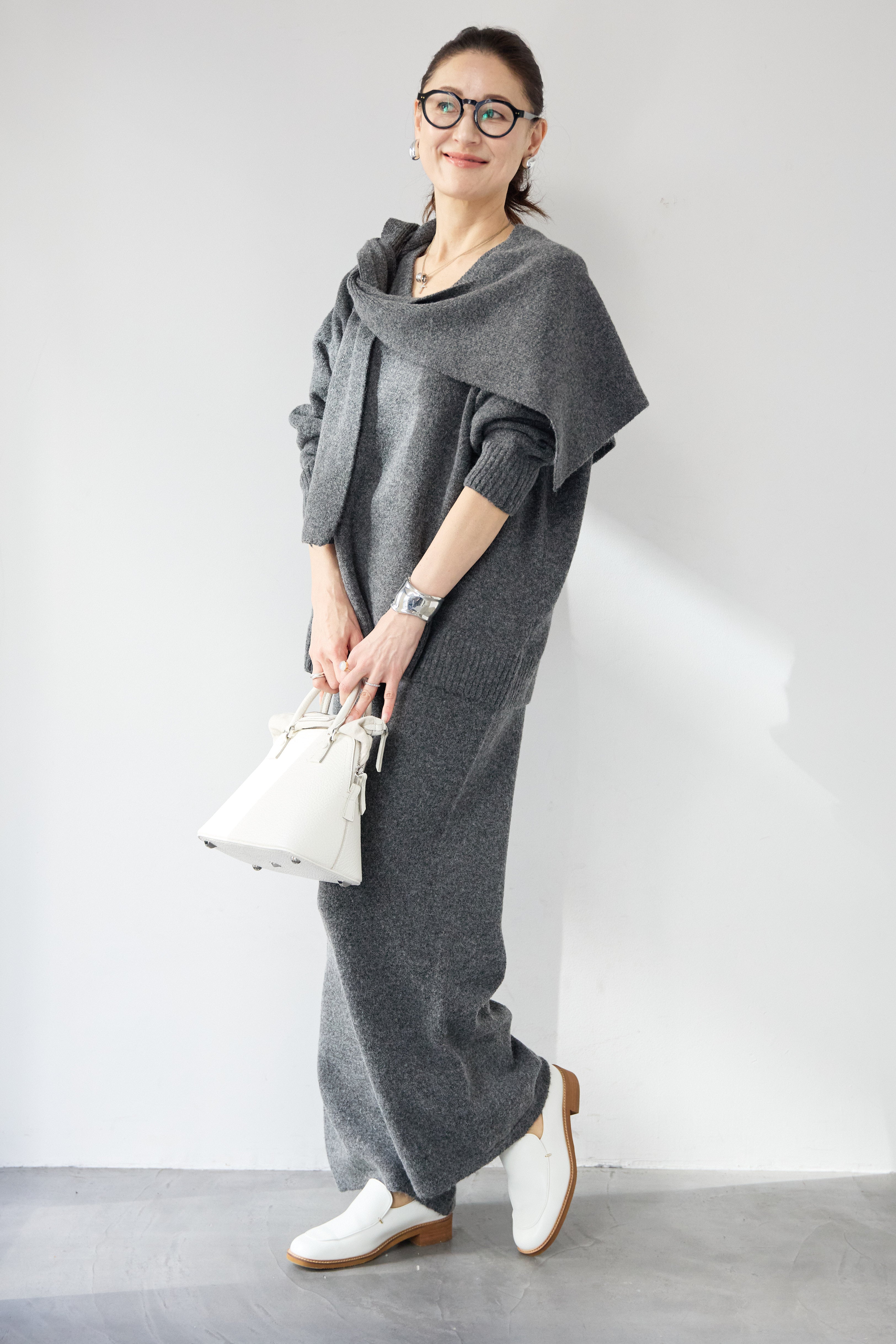 肩がけニット付き ニットセットアップ – plusotoha