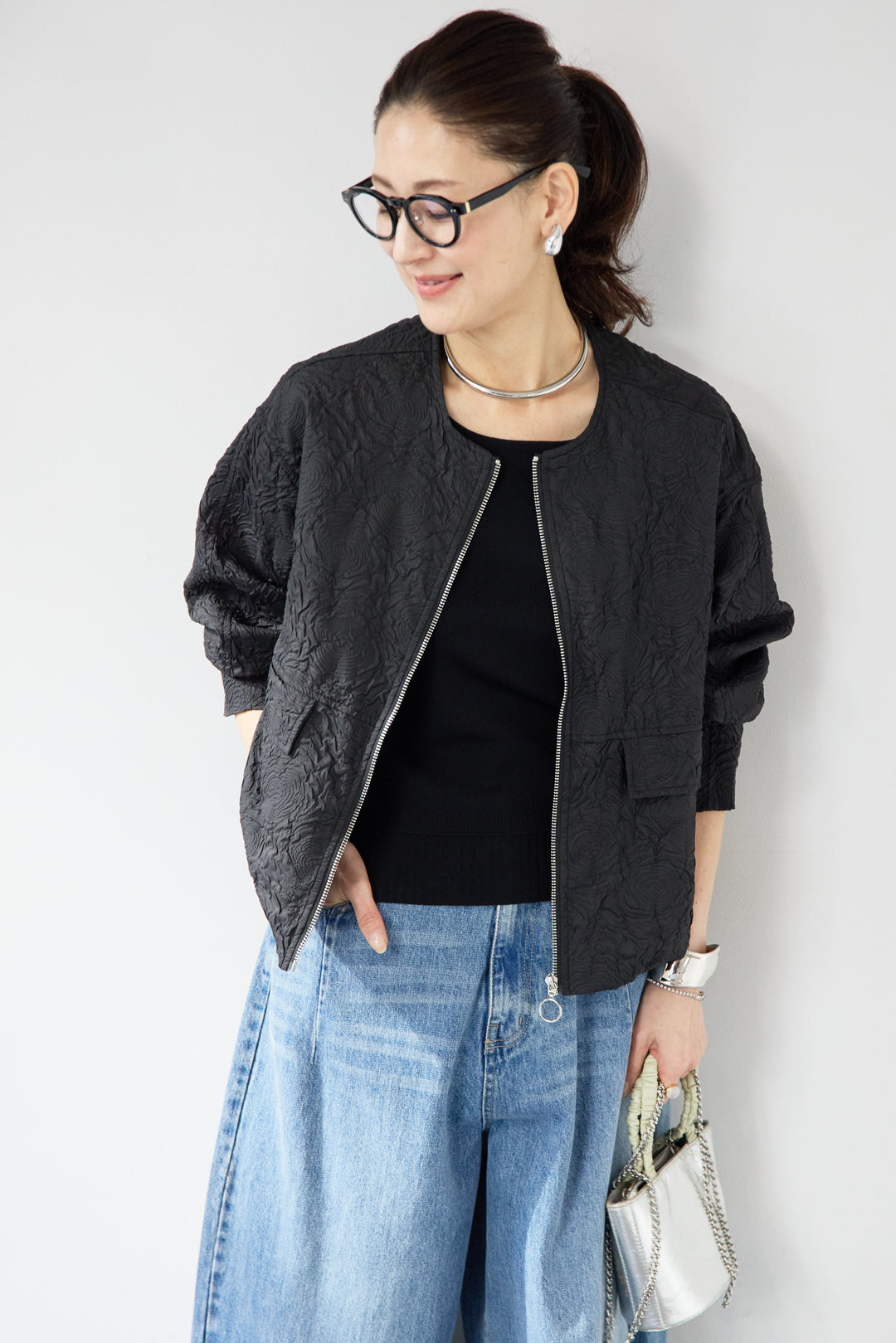 ふくれジャガードバルーンブルゾン