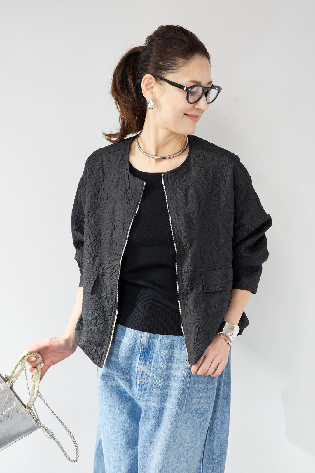 ふくれジャガードバルーンブルゾン