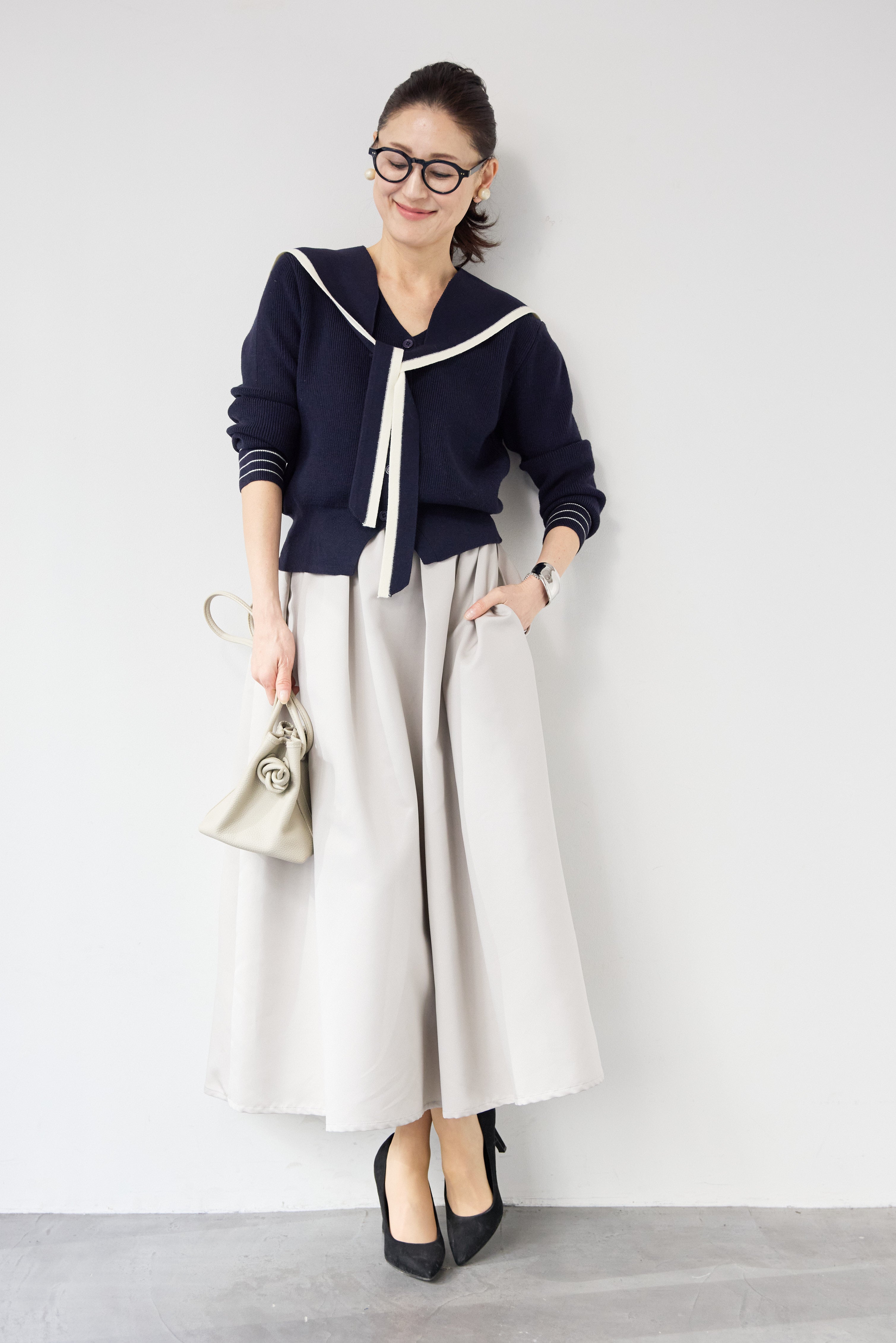 セーラーカラーセット ニットカーディガン – plusotoha