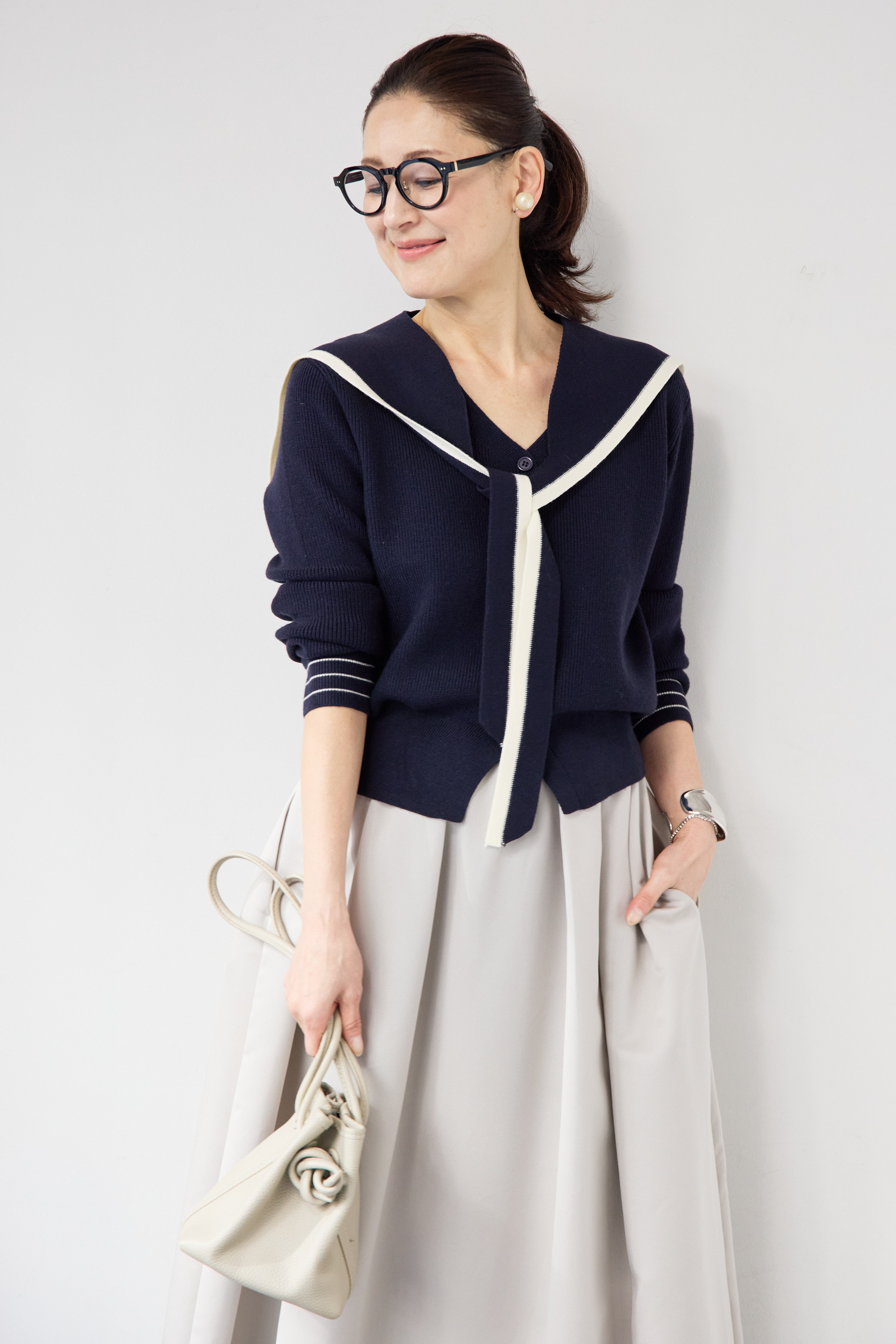 セーラーカラーセット ニットカーディガン – plusotoha