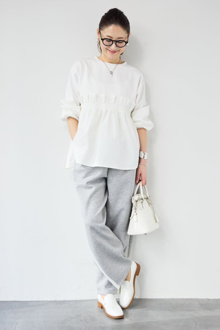 異素材切替サイドラインパンツ