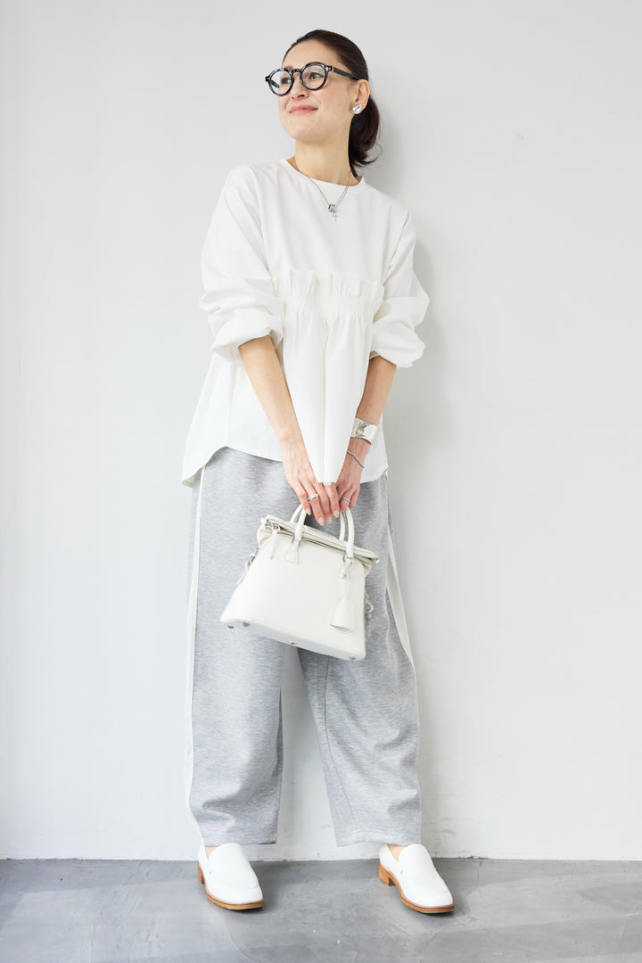 異素材切替サイドラインパンツ