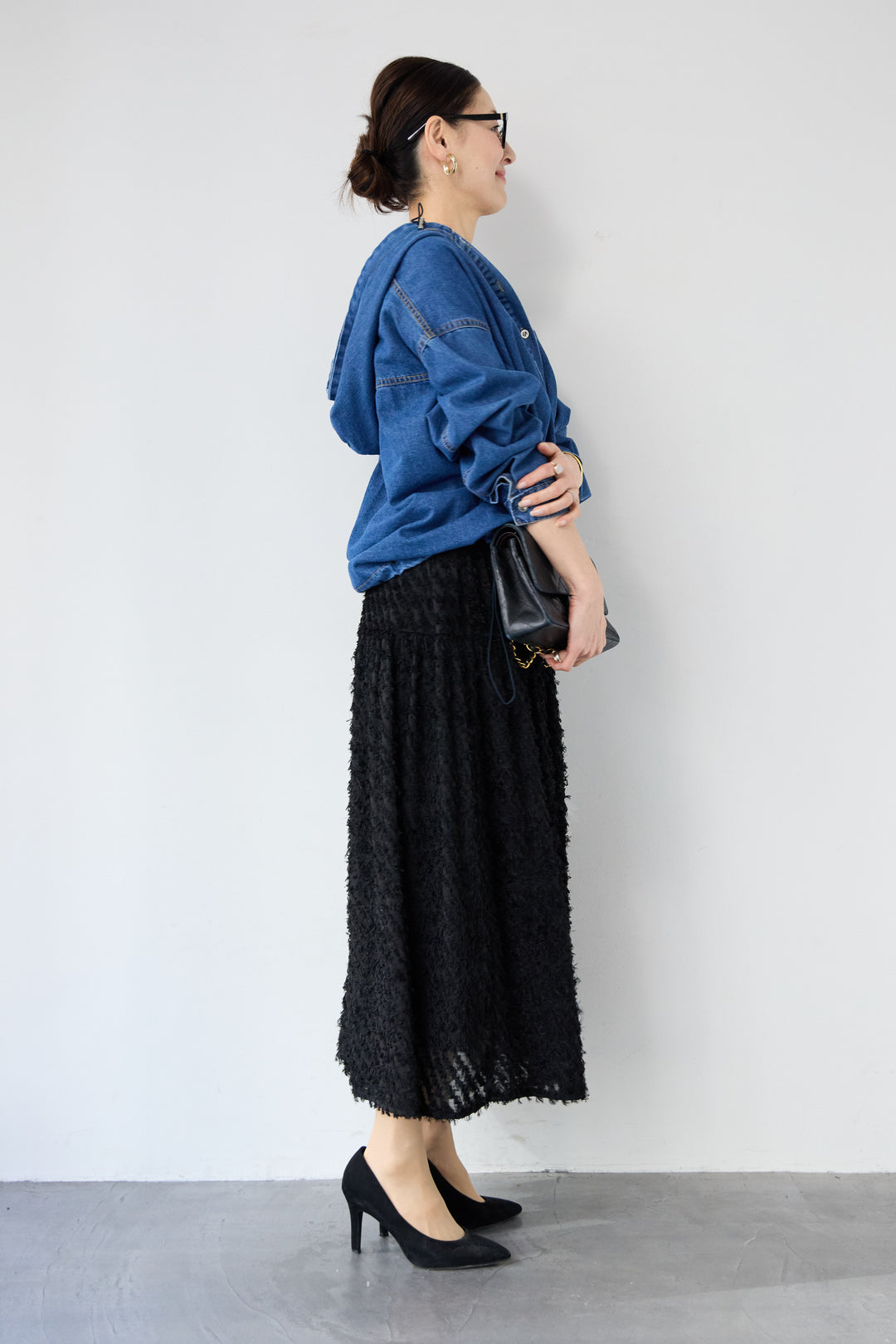 フリンジジャガード ティアードスカート