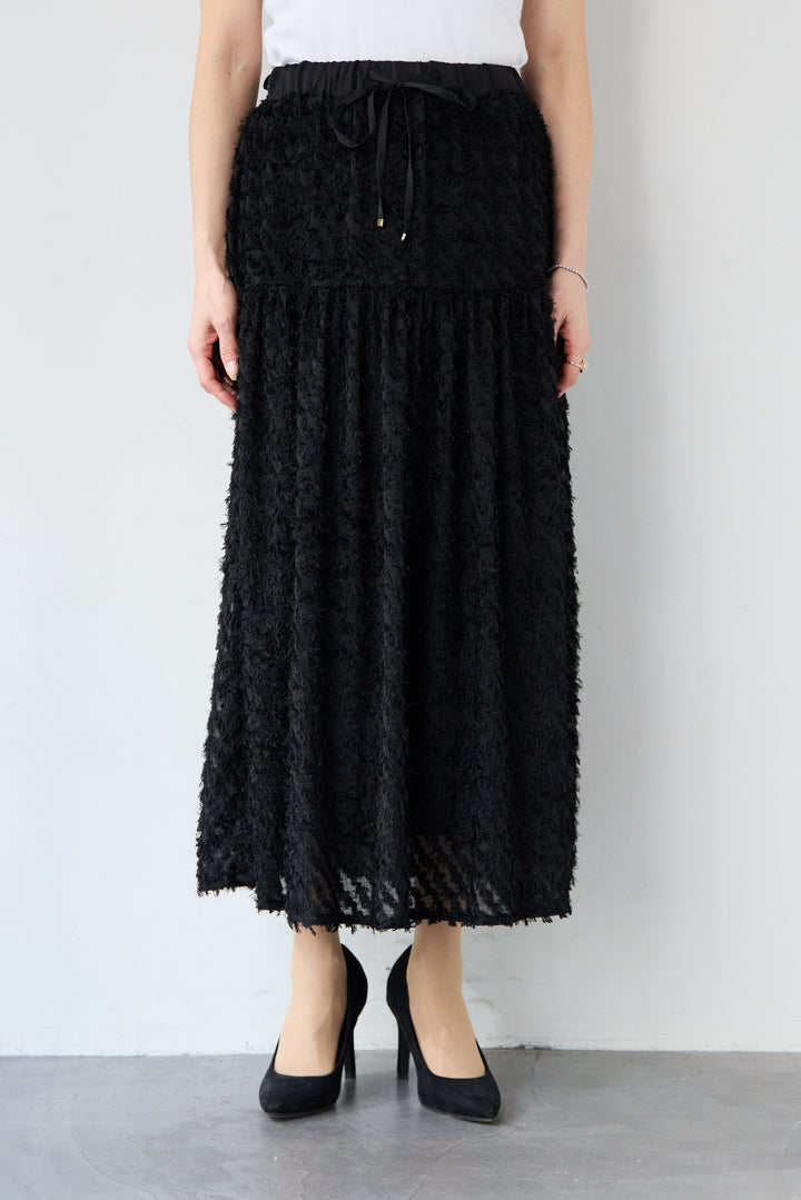 フリンジジャガード ティアードスカート