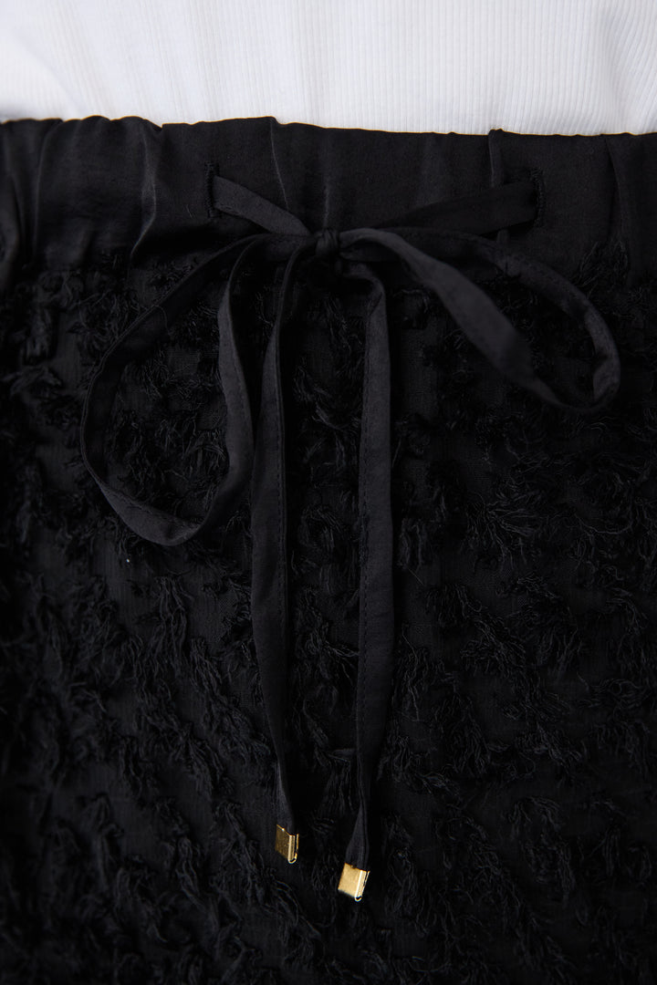 フリンジジャガード ティアードスカート