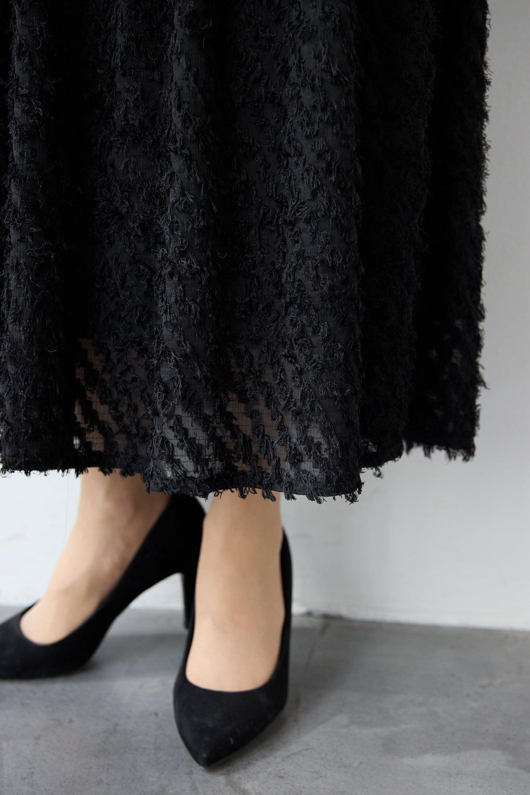 フリンジジャガード ティアードスカート