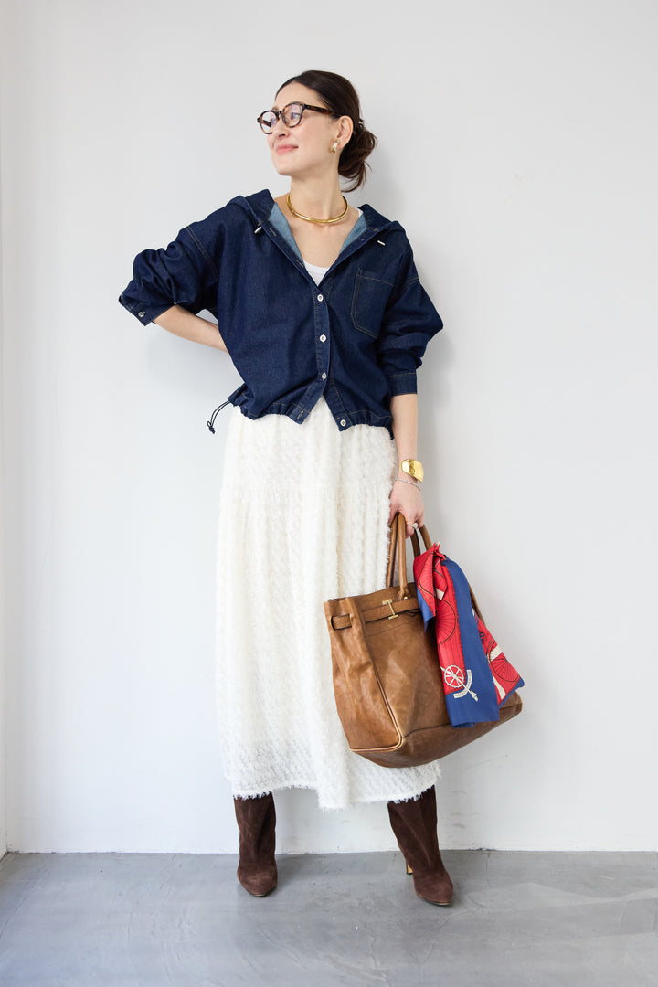 フリンジジャガード ティアードスカート