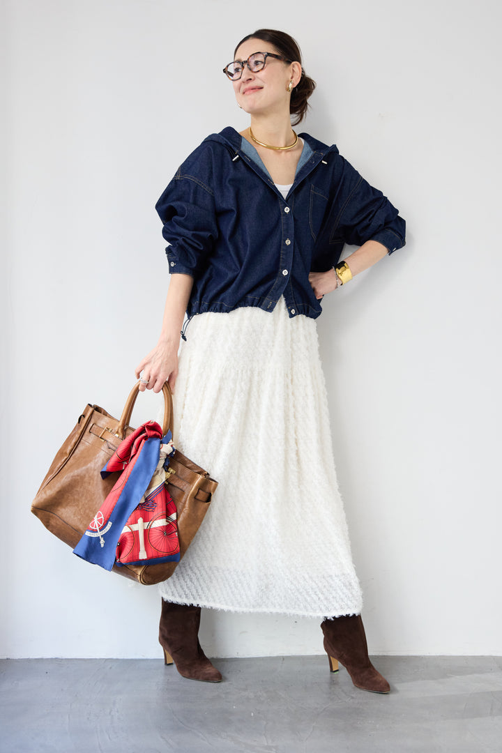 フリンジジャガード ティアードスカート