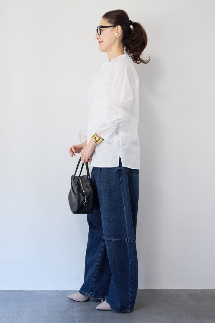 チュールフリルブラウス