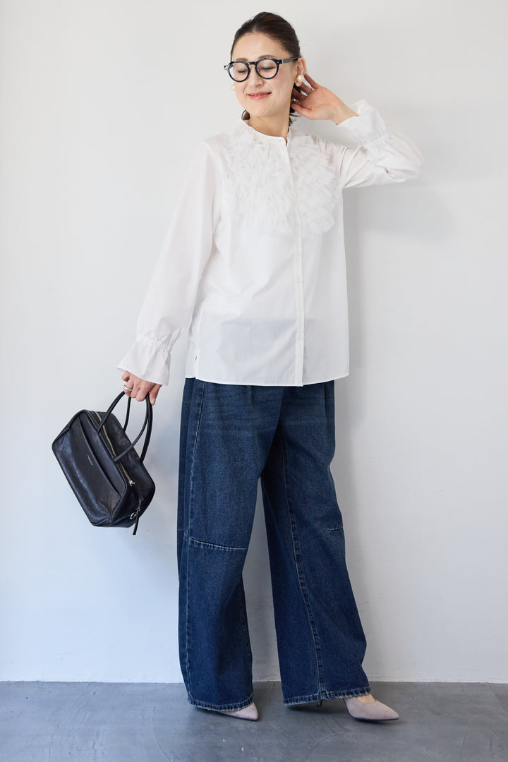 チュールフリルブラウス