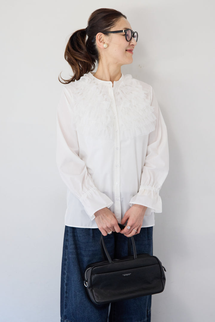 チュールフリルブラウス