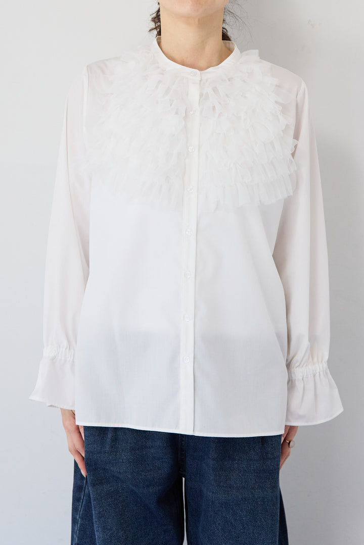 チュールフリルブラウス