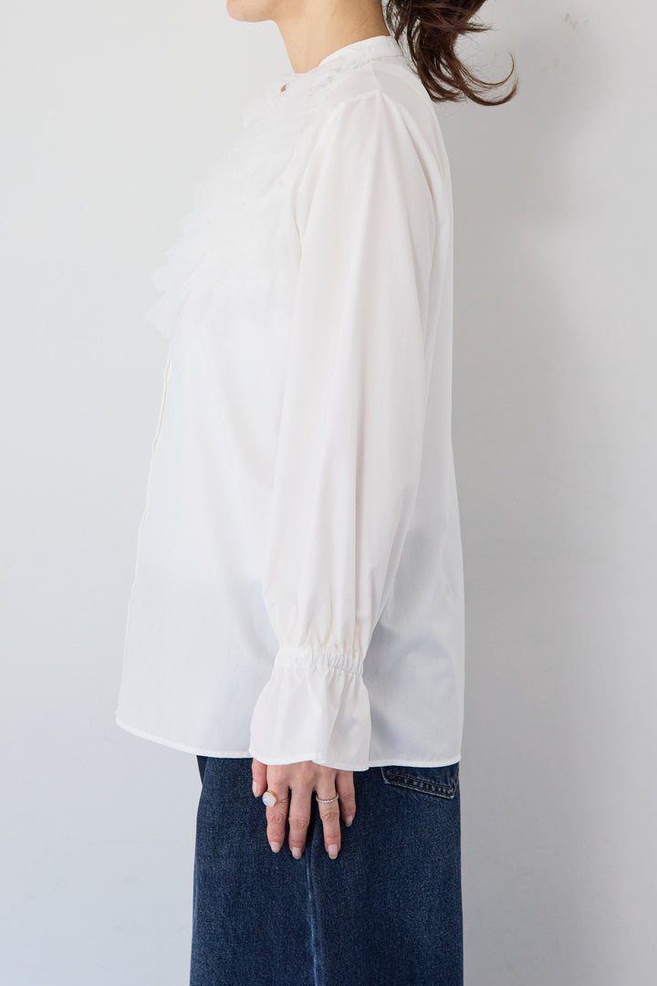 チュールフリルブラウス