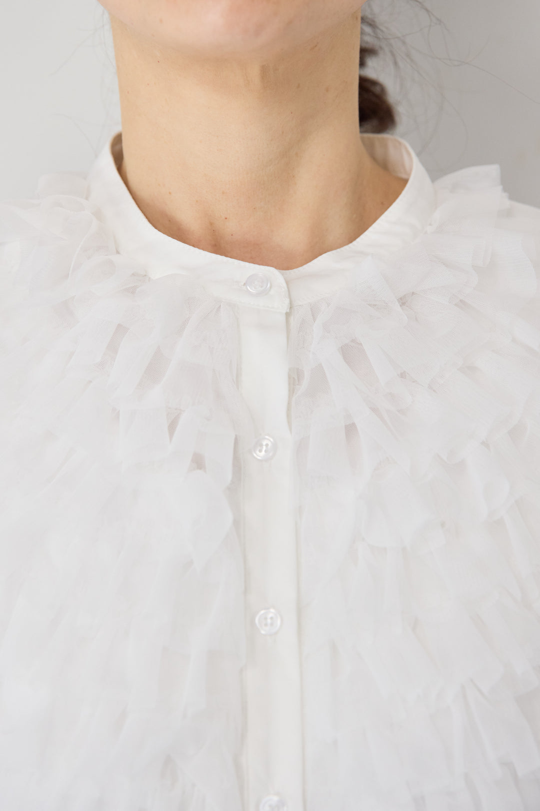 チュールフリルブラウス