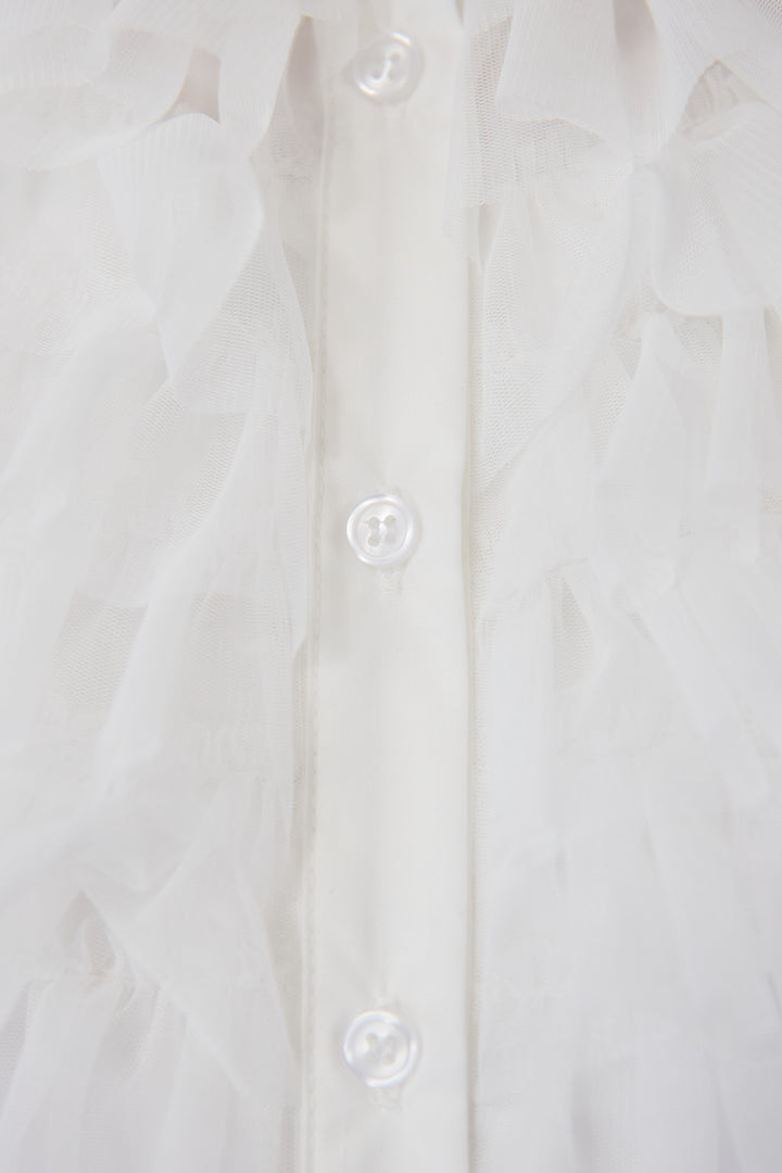 チュールフリルブラウス