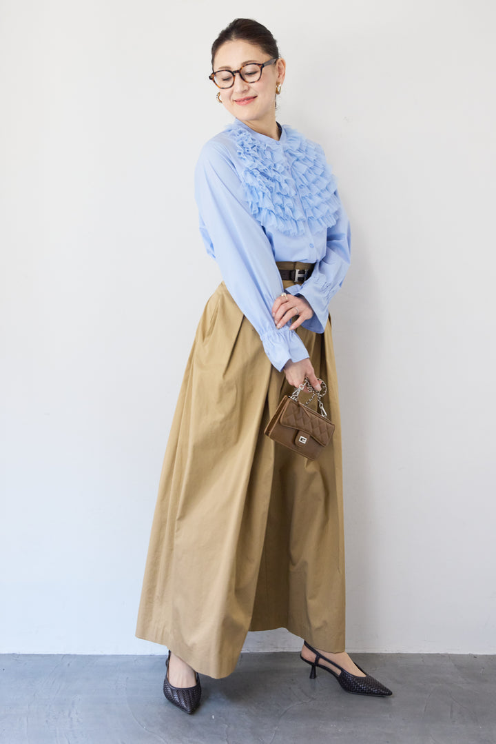 チュールフリルブラウス