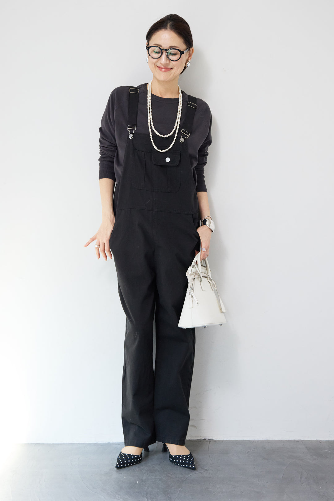 フロントポケット サロペットパンツ