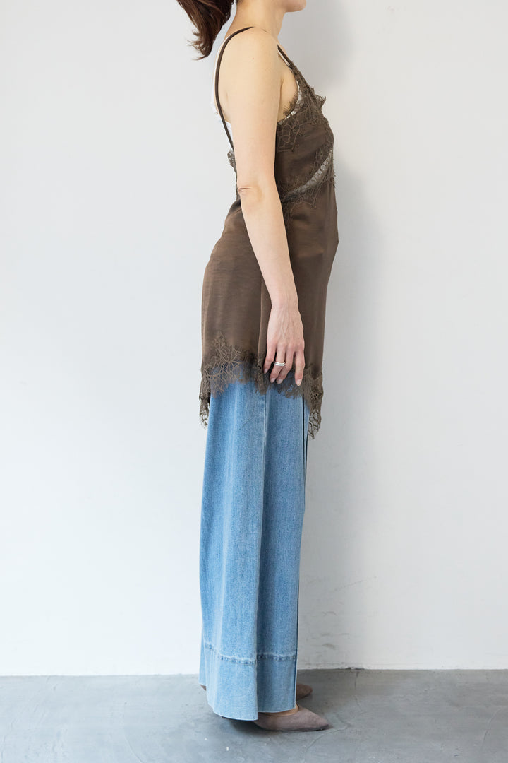 アシメレースロングキャミソール