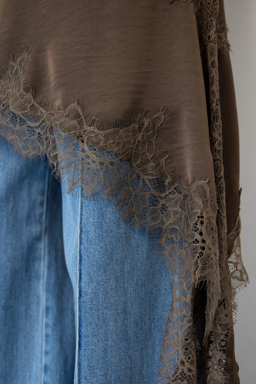 アシメレースロングキャミソール