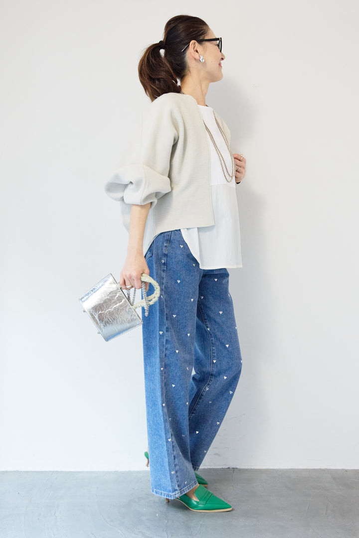 ハートスタッズ デニムパンツ