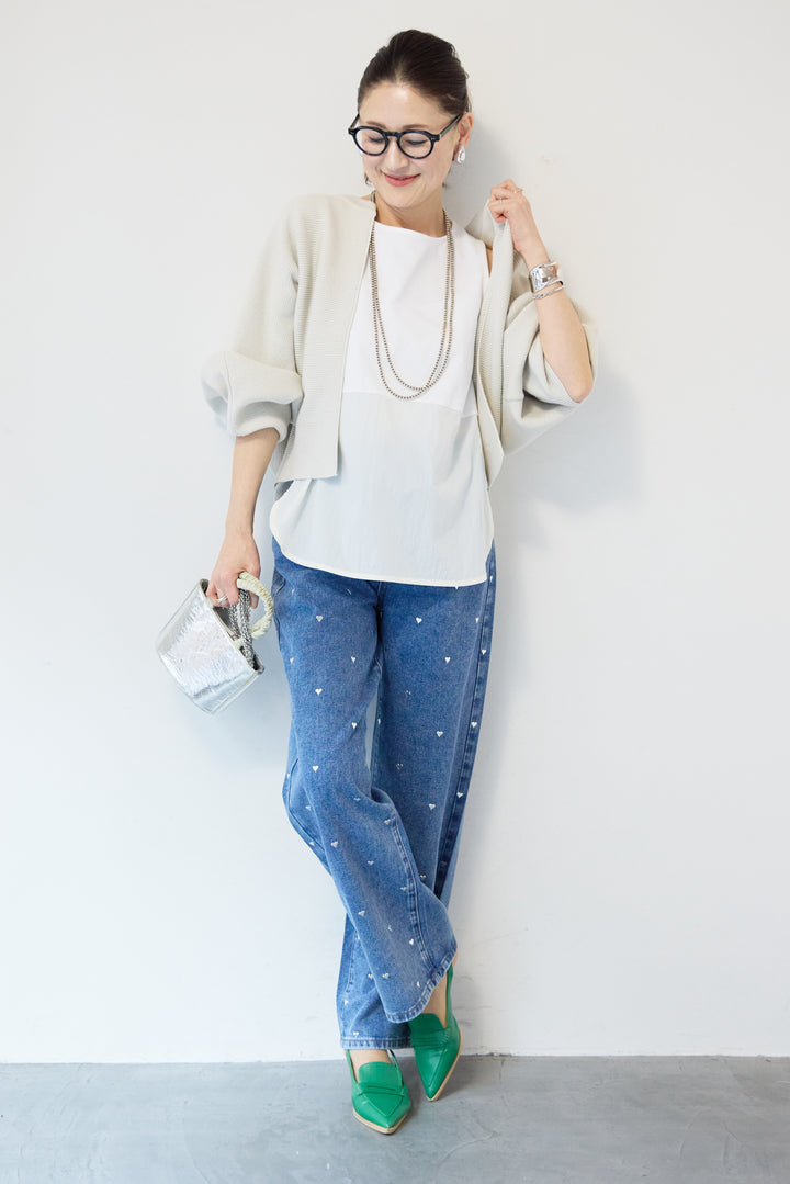 ハートスタッズ デニムパンツ