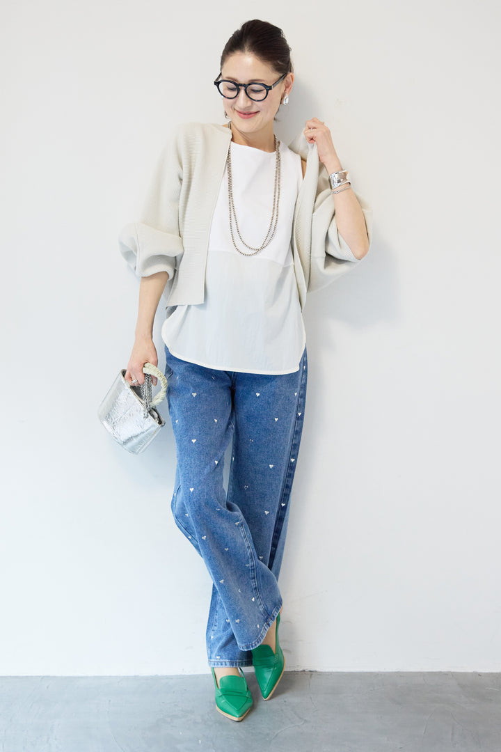 ハートスタッズ デニムパンツ