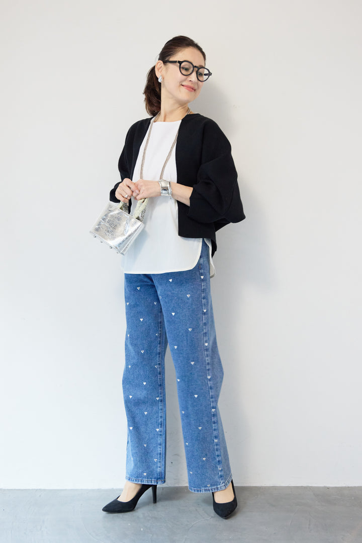 ハートスタッズ デニムパンツ