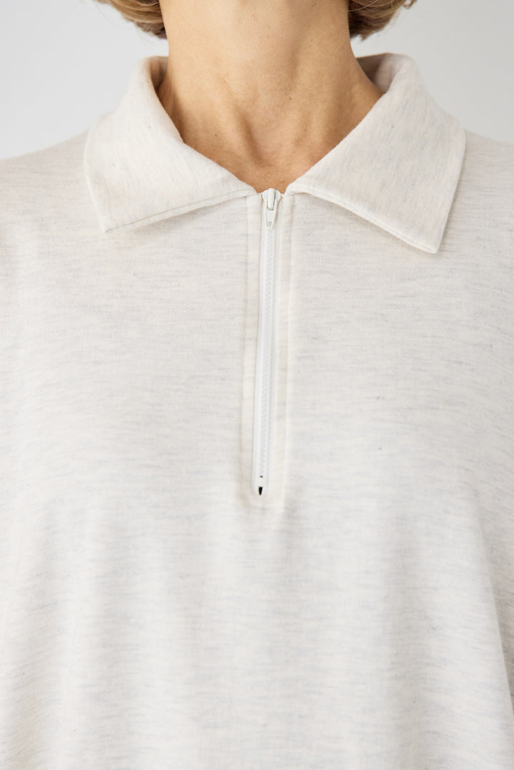 ハーフジップ・ルーズスウェットマキシワンピース