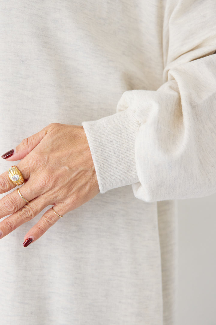 ハーフジップ・ルーズスウェットマキシワンピース