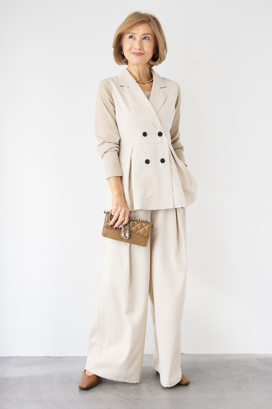 グリッターリブ スクエアネック・シアーカットソー