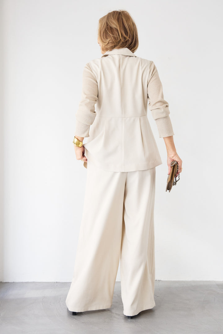 ツイルタック ペプラムベスト（セットアップ対応）