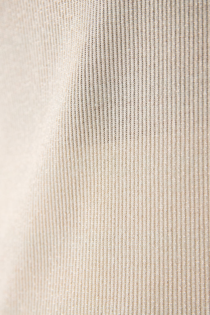 グリッターリブ スクエアネック・シアーカットソー