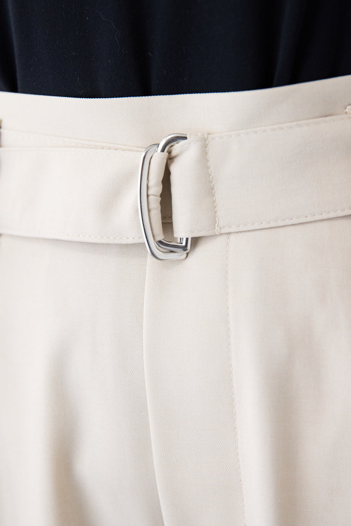 2タック ベルテッド・ワイドストレートパンツ（セットアップ対応）