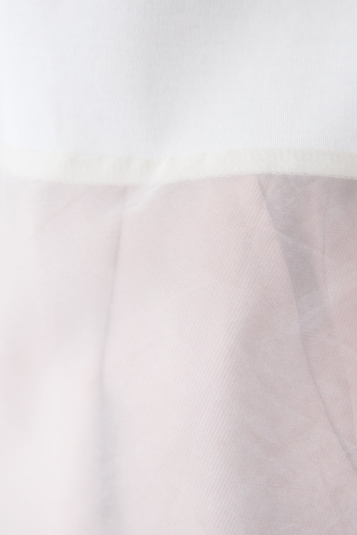 [SET]深Vネック ロゴ刺繍 ショートスウェットプルオーバー+ジョーゼットライク・カーゴジョガーパンツ(2set)