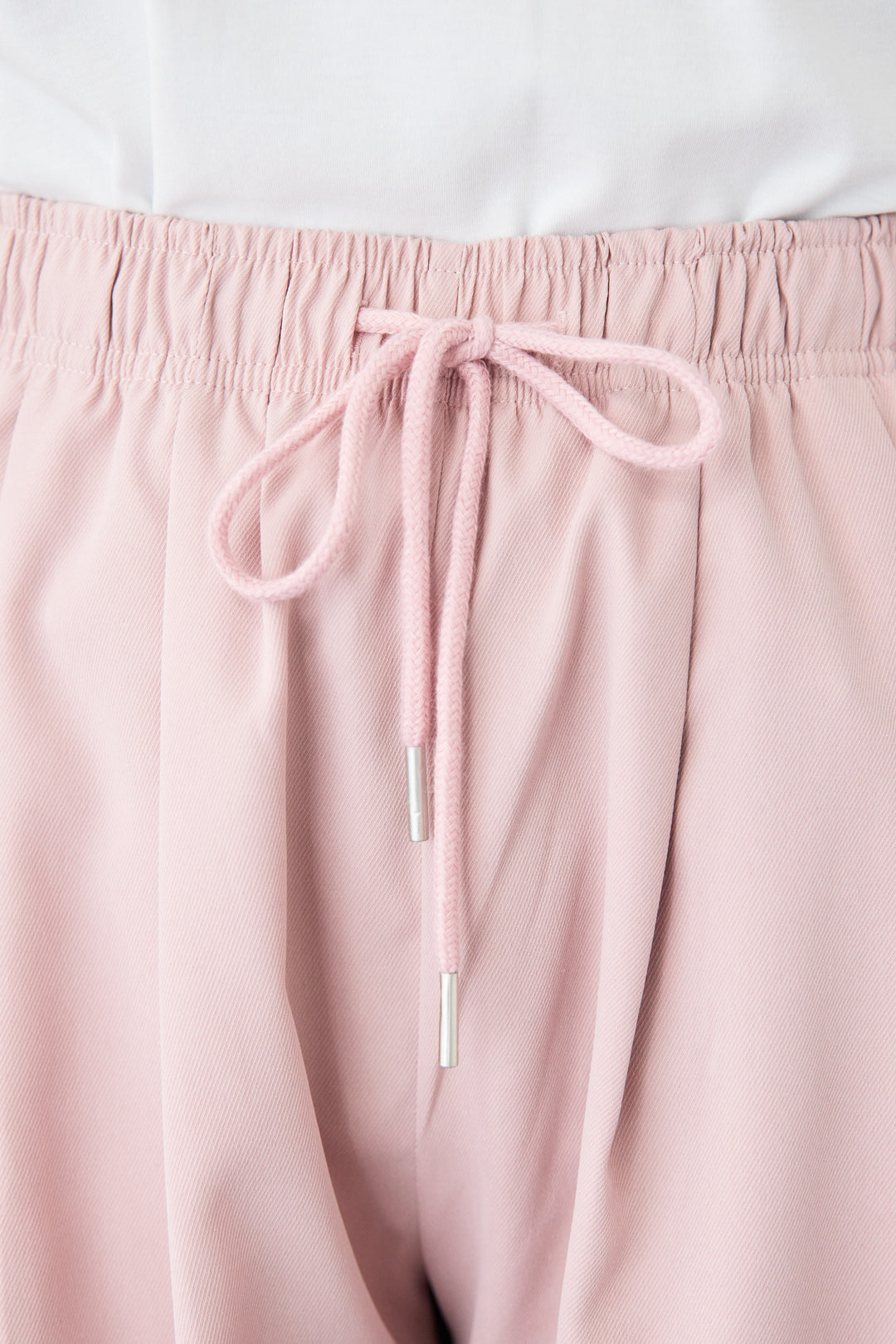 [SET]深Vネック ロゴ刺繍 ショートスウェットプルオーバー+ジョーゼットライク・カーゴジョガーパンツ(2set)