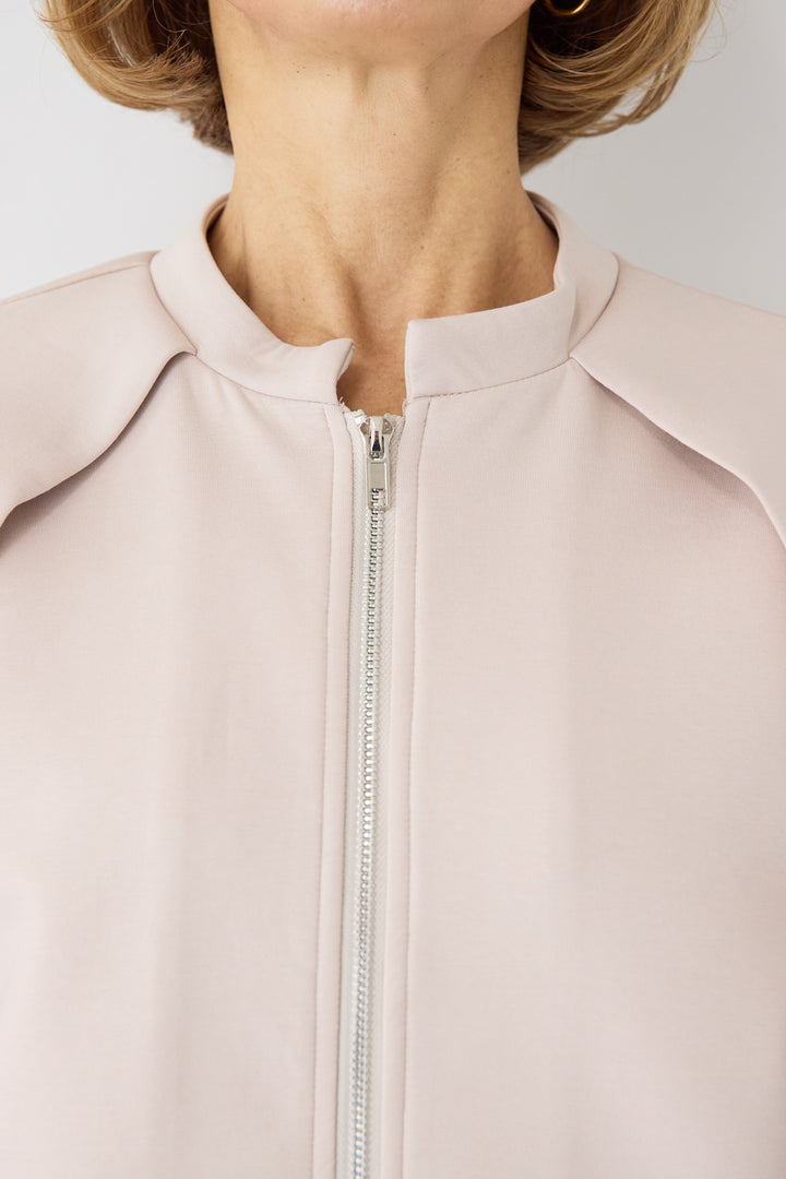 [SET]ケープスリーブ・ショルダータックブルゾン+フロントライン セミワイド ストレートデニム(2set)