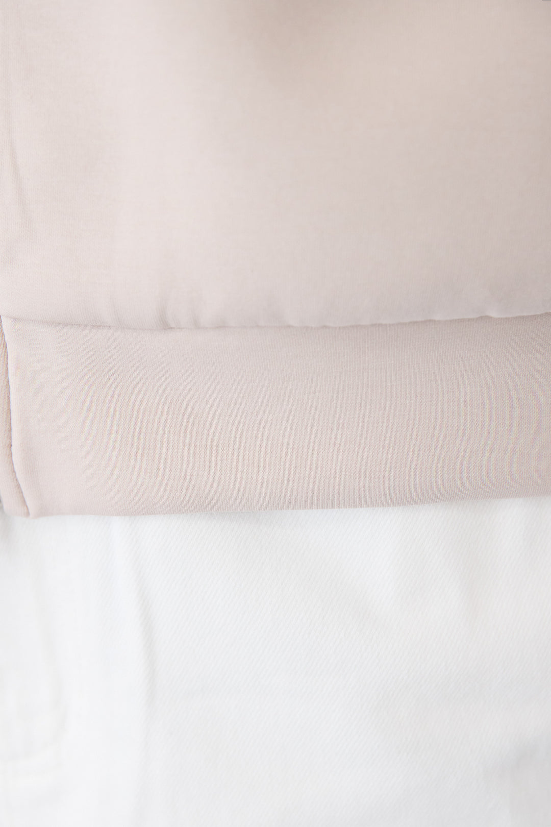 [SET]ケープスリーブ・ショルダータックブルゾン+フロントライン セミワイド ストレートデニム(2set)