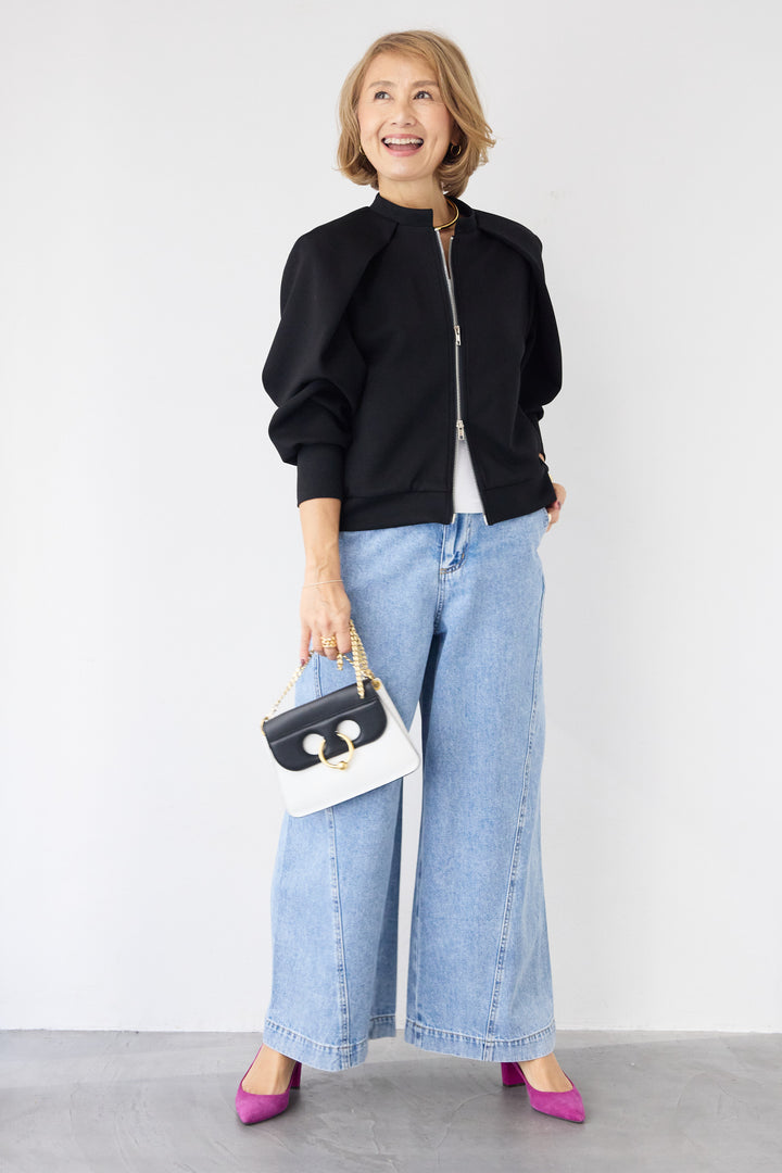 ケープスリーブ・ショルダータックブルゾン