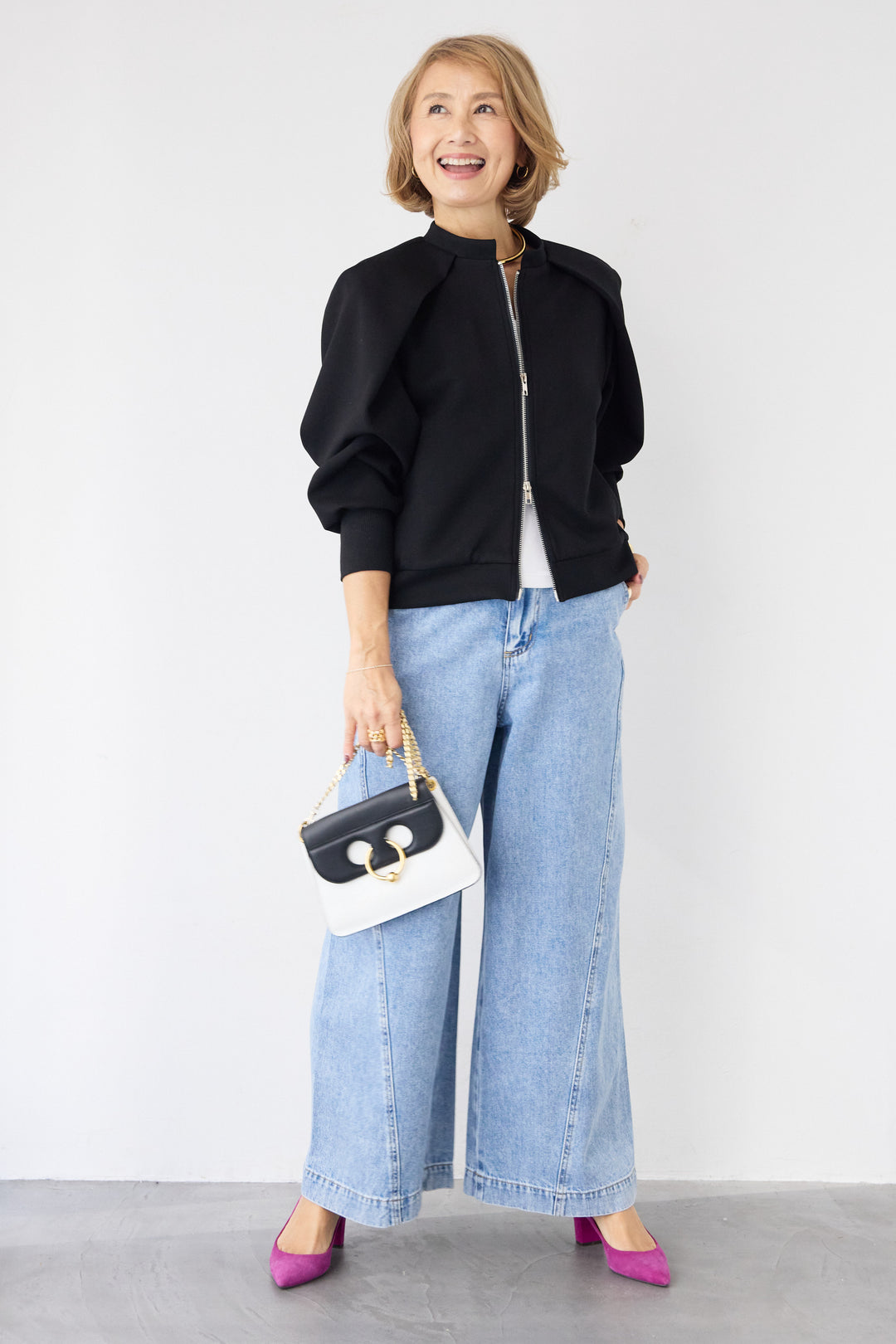 フロントライン セミワイド ストレートデニム