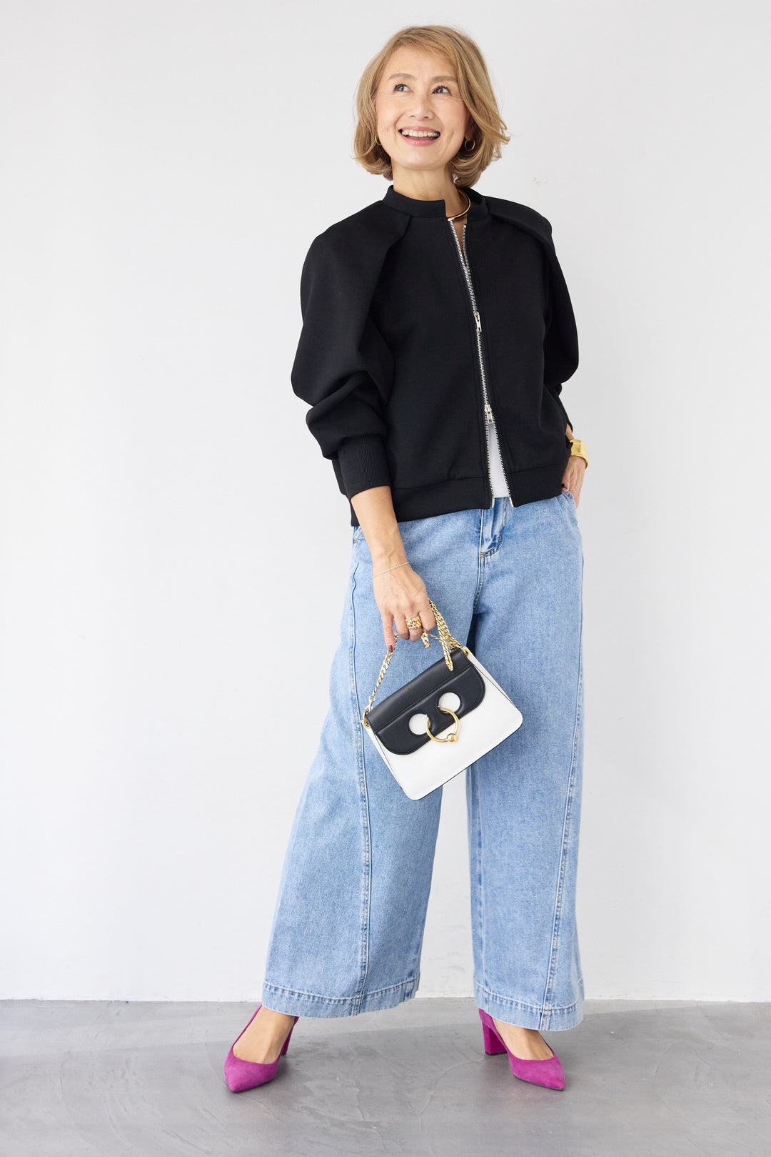 フロントライン セミワイド ストレートデニム