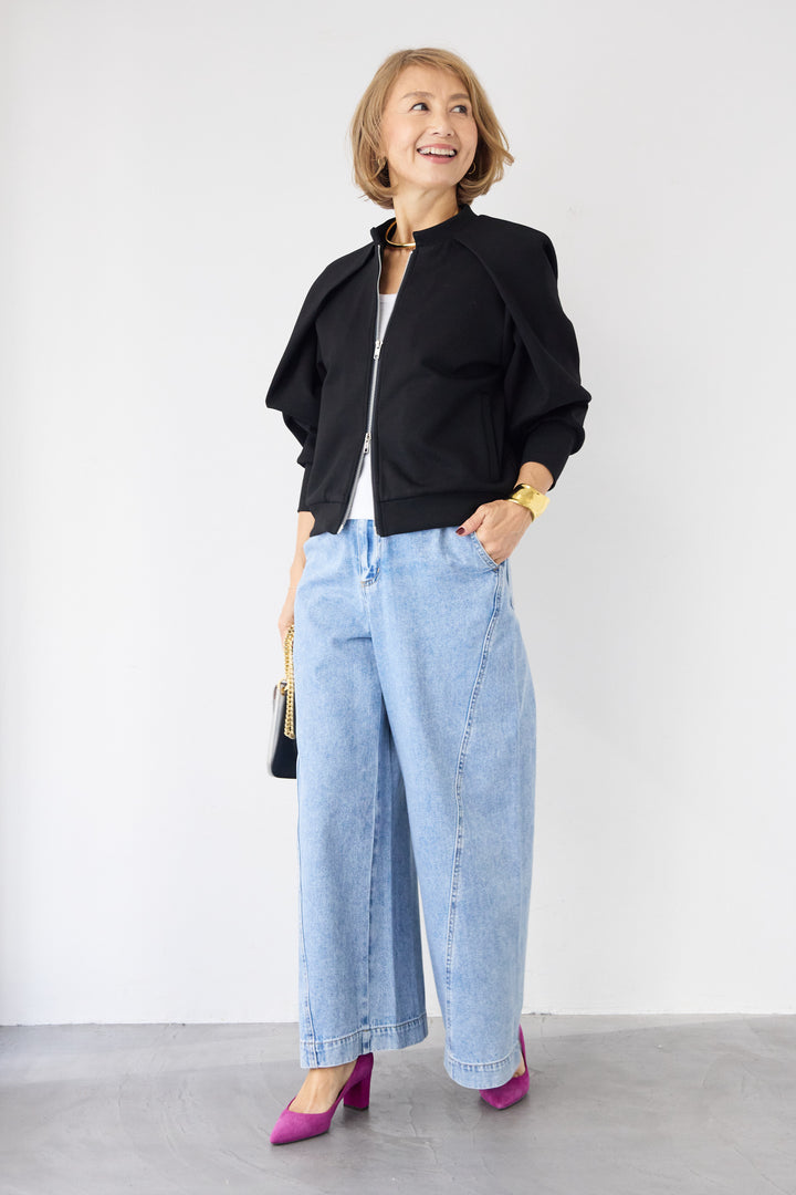 ケープスリーブ・ショルダータックブルゾン