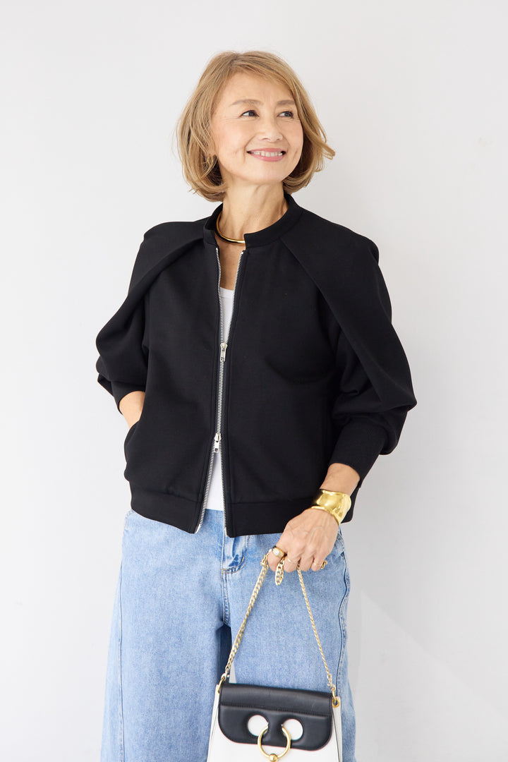 ケープスリーブ・ショルダータックブルゾン