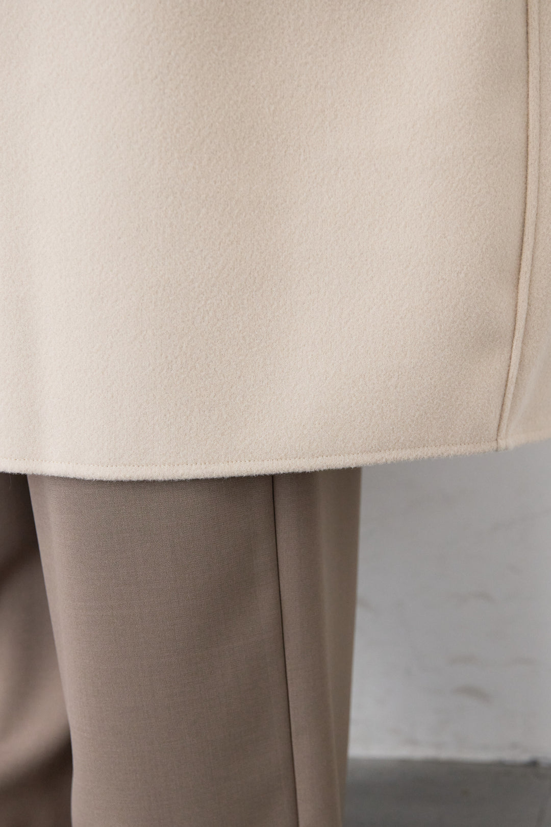 ウールライク・ノーカラー ロングジレ